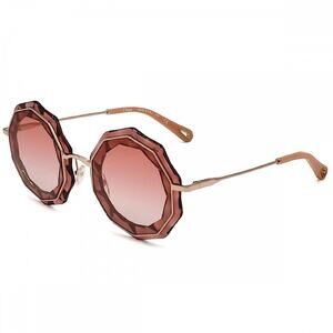 Chloe Women's CE160S Gradient Round Lens Sunglasses in Rose Gold & Pink 52mm